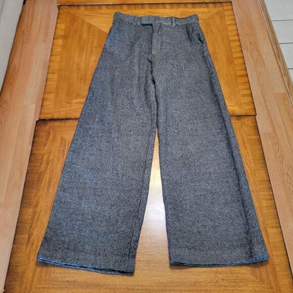 Zara Pants - Zara Gray Tweed Wide Leg 100% Wool  High Waist Trousers